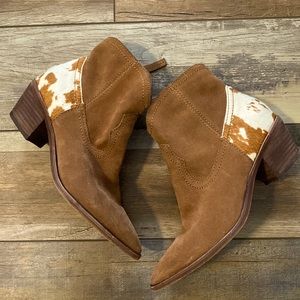Dolce Vita Cowprint Suede Booties